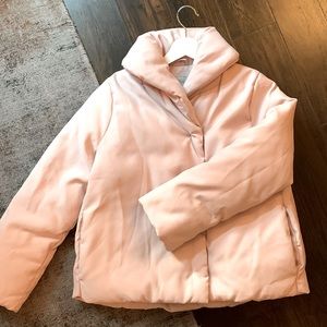 Soft pink down jacket